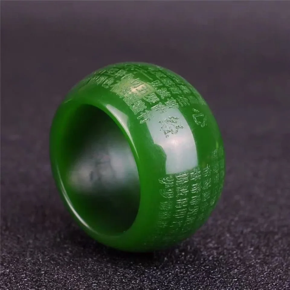 The Jewelry & Watches - Anillo de jade verde natural de