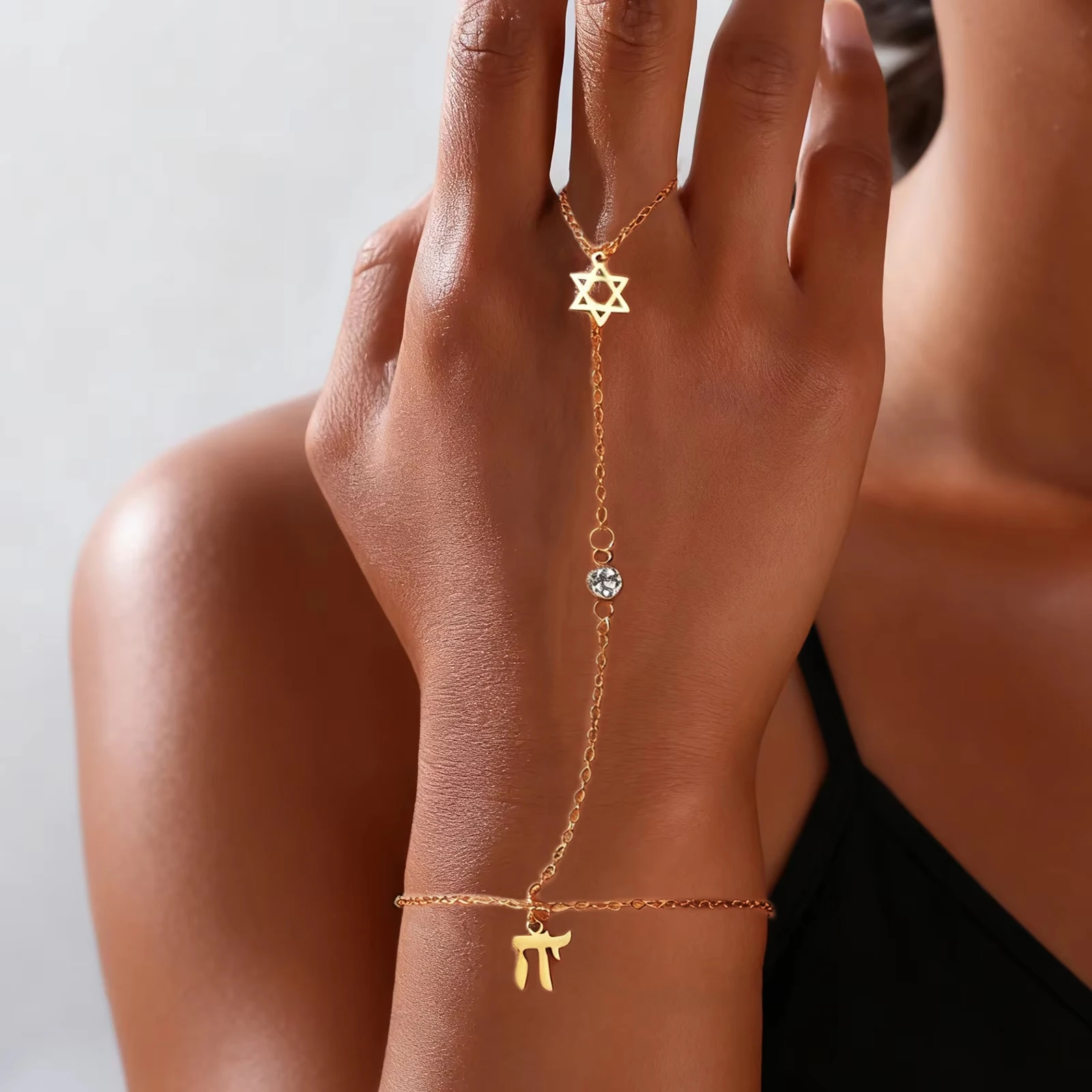 The Jewelry & Watches - Pulsera de Dedo con Estrella de