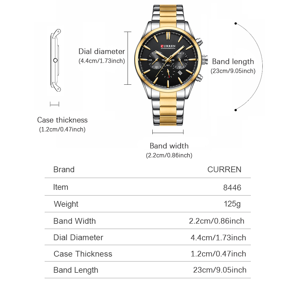 CURREN Casual cuarzo cronógraf - Jewellery Watch reseña y precio